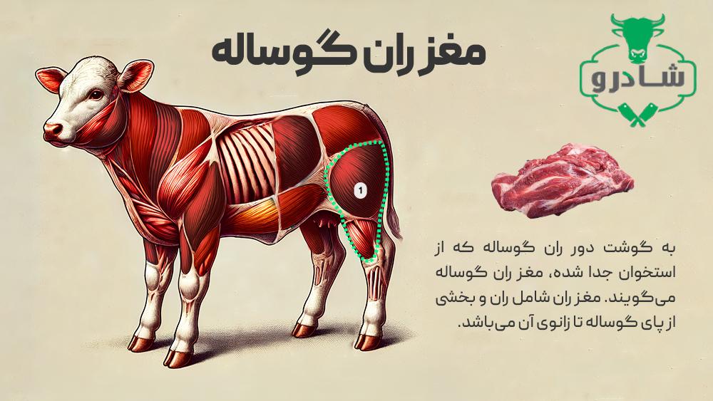 مغز ران چرخ شده گوساله